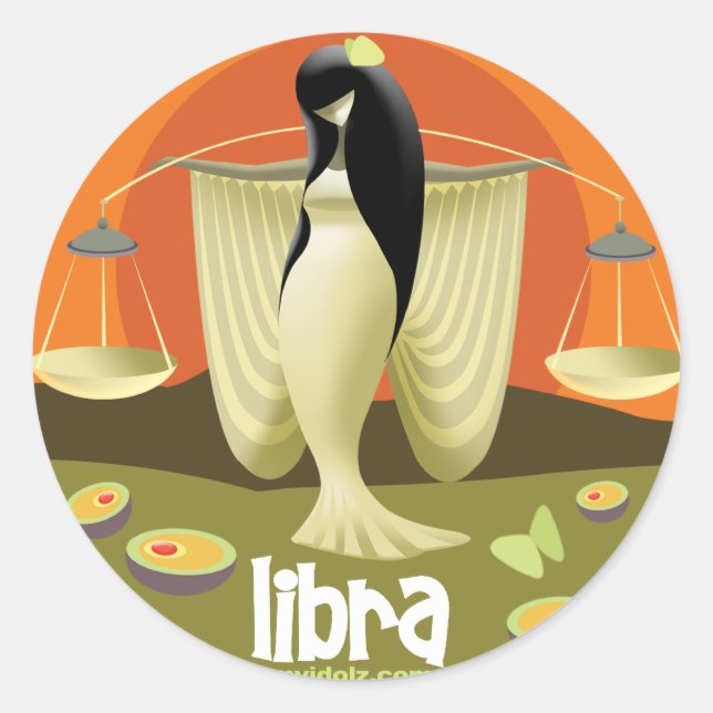 Idolz Libra Circle Classic Round Sticker (Front)