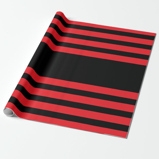 Idoma style Red and Black Wrapping Paper (Unrolled)