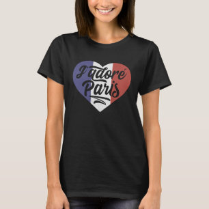 I'dore Paris City Country France Flag Heart French T-Shirt
