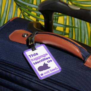 IDs as a Cat Bed Purple A Cat Humour Luggage Tag