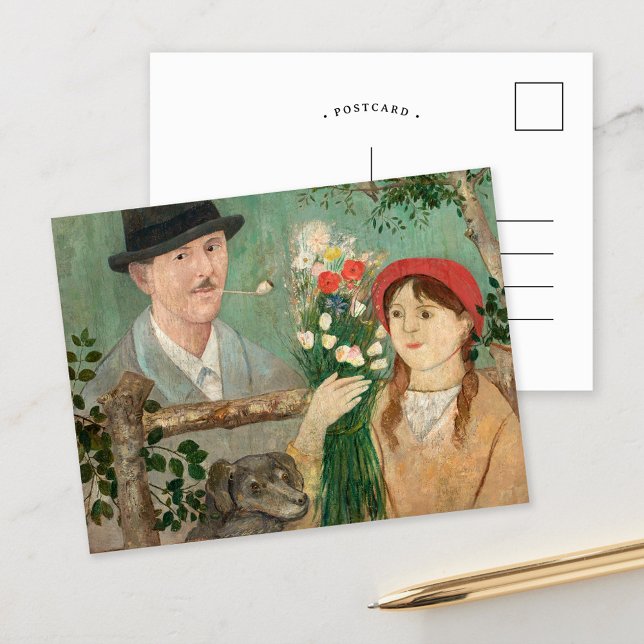 Idyll Beside a Fence | Tadeusz Makowski Postcard (Creator Uploaded)