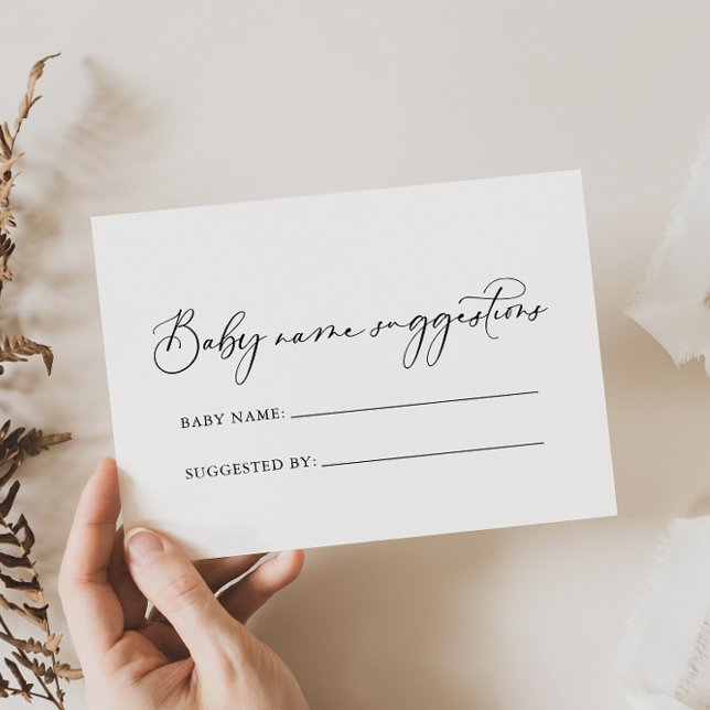 Idyllic Calligraphy Baby Name Suggestions Card (Creator Uploaded)