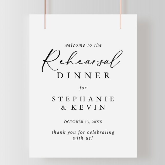 Idyllic Calligraphy Rehearsal Dinner Welcome  Poster (Creator Uploaded)