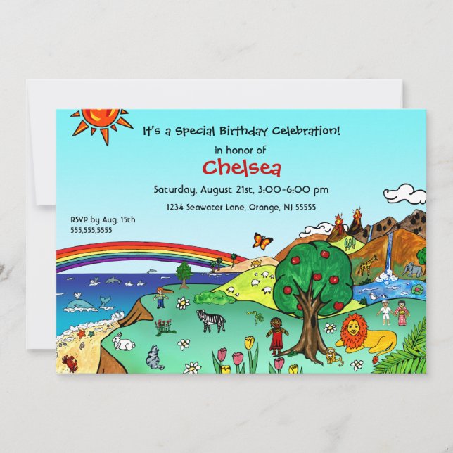 Idyllic Children's Landscape -- Paradise Invitation (Front)