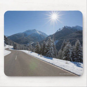 Idyllic empty road thrugh a winter landscape, 2 mouse mat