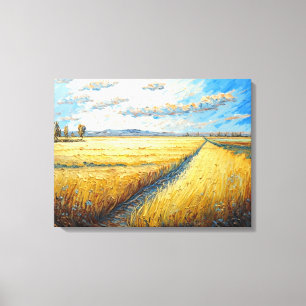 Idyllic Golden Wheat Fields Meadow Canvas Print