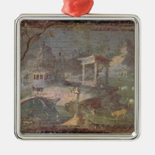 Idyllic Landscape, from Herculaneum, Metal Tree Decoration