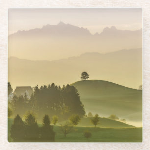 Idyllic Landscape Switzerland, Säntis Glass Coaster