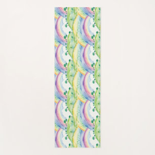 Idyllic Landscape Watercolor Painting with Trees Yoga Mat