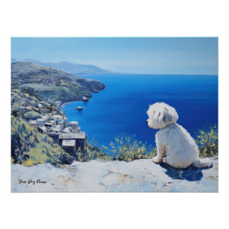 Idyllic Mediterranean town, Shih Tzu Dog 01 - Gamb Poster