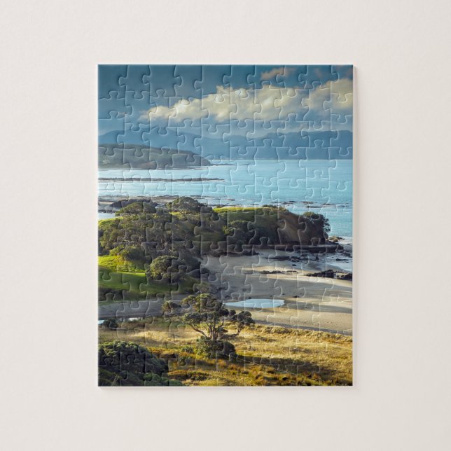 Idyllic New Zealand beach and coastline Jigsaw Puzzle (Vertical)