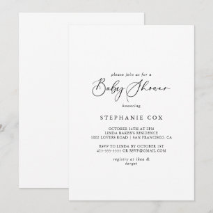 Idyllic Stylish Calligraphy Baby Shower  Invitation
