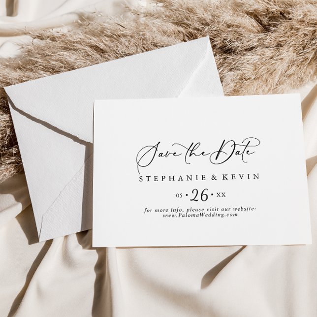 Idyllic Stylish Calligraphy Horizontal Wedding  Save The Date (Creator Uploaded)