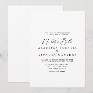 Idyllic Stylish Calligraphy Nuestra Boda Wedding  Invitation