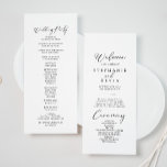 Idyllic Stylish Calligraphy Wedding Programme<br><div class="desc">This idyllic stylish calligraphy wedding program is perfect for a rustic wedding. The simple and elegant design features classic and fancy script typography in black and white.</div>