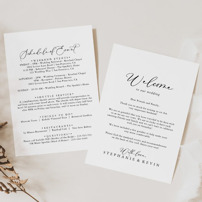 Idyllic Stylish Calligraphy Wedding Welcome Letter (Creator Uploaded)