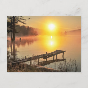 Idyllic Sunrise   Misty Mountain Lake, Bulgaria Postcard