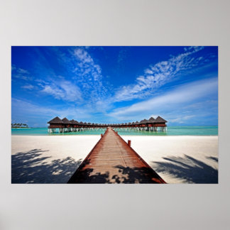 Idyllic Symmetry. Water Villas. Maldives Poster
