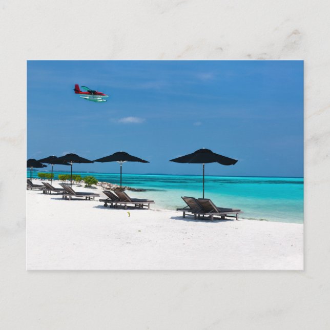 Idyllic tropical beach at Maldives Postcard (Front)