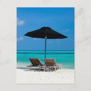 Idyllic tropical beach at Maldives Postcard