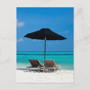 Idyllic tropical beach at Maldives Postcard