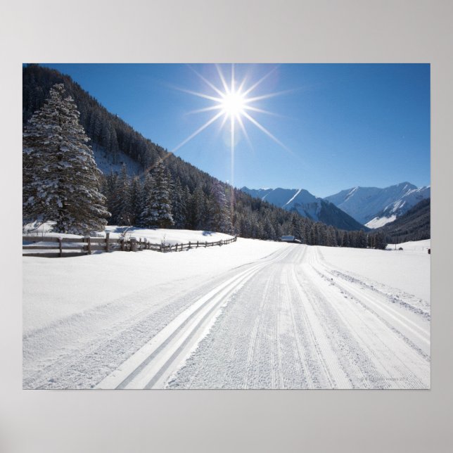 idyllic winter landscapes in the berwanger tal, poster (Front)