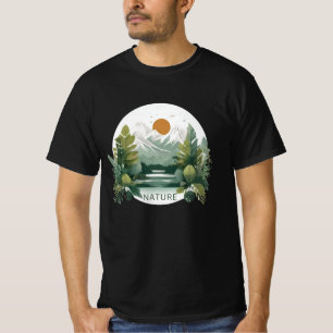 Idyllische Berglandschaft in Aquarell Natur T-Shirt