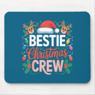 Ie Christmas Crew Santa Hat Holiday Art Matching F Mouse Mat