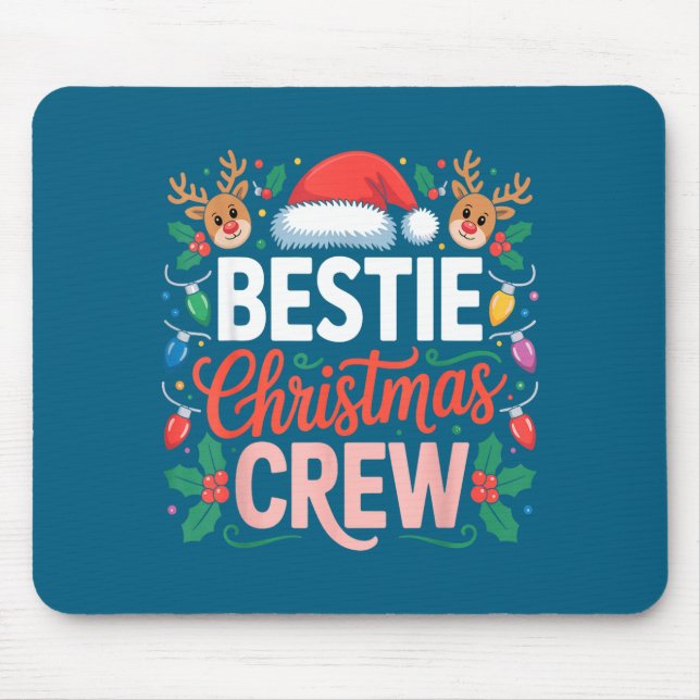 Ie Christmas Crew Santa Hat Holiday Art Matching F Mouse Mat (Front)
