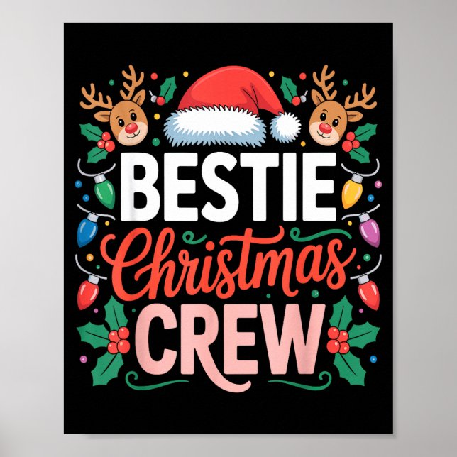 Ie Christmas Crew Santa Hat Holiday Art Matching F Poster (Front)
