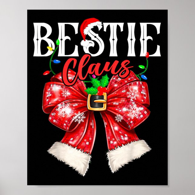Ie Claus Friend Couples Coquette Bow Xmas Lights  Poster (Front)