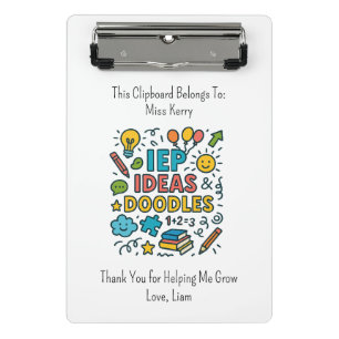 IEP Ideas, Doodles & Snacks Inclusion Mini Clipboard