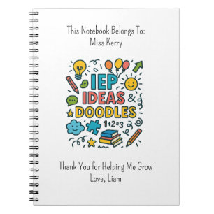 IEP Ideas, Doodles & Snacks   Inclusion Notebook
