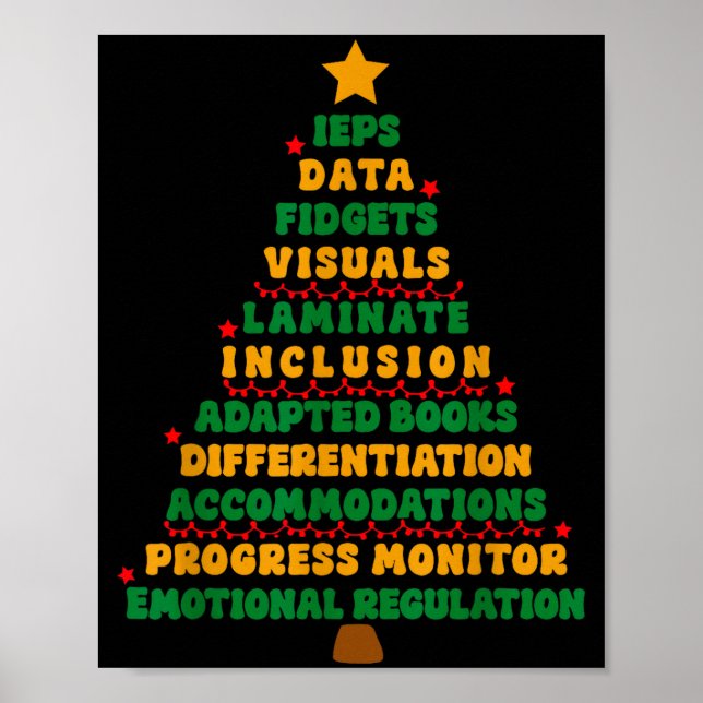 Ieps Teacher Christmas Tree Special Education Sped Poster (Front)