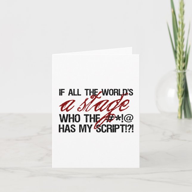 If all the world's a stage ... card (Front)