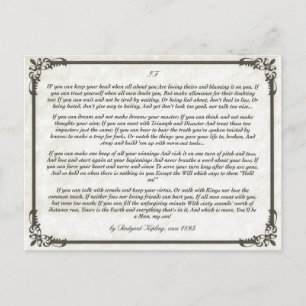 IF =  an Inspiring Poem for Young Men Postcard