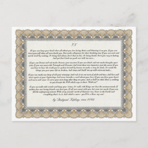 IF =  an Inspiring Poem for Young Men Postcard