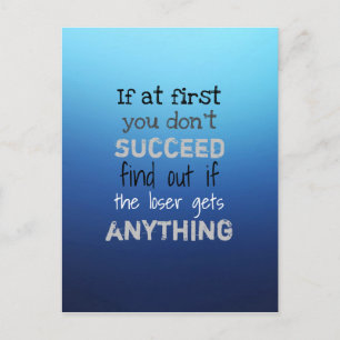 If at first you don't succeed funny postcard