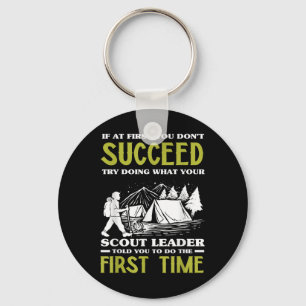 If At First You Dont Succeed - Funny Scout Leader  Key Ring