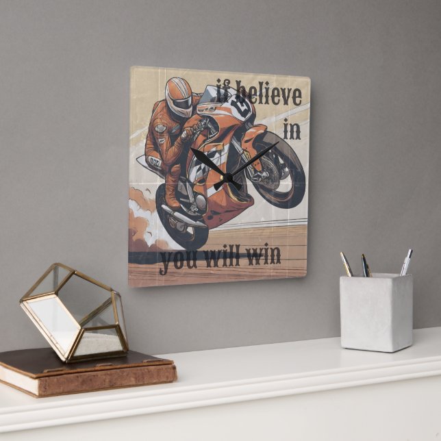 If Believe In You Wil Win Wall Clock (Office)