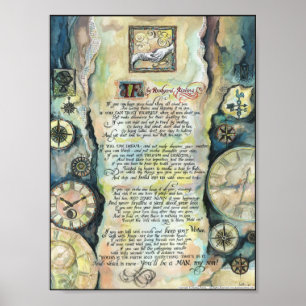 "IF" by Rudyard Kipling - Calligraphy Poster