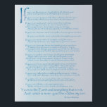 If, by Rudyard Kipling Faux Canvas Print<br><div class="desc">If,  the iconic poem to a son who is growing into a man to be proud of. 

Are you proud of your son? Let him know!
Designed for 16 by 20 size or larger.  Canvas hangs without need to frame.  Lightweight. Removable hangers will hold well.</div>