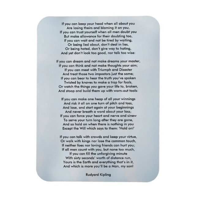 If by Rudyard Kipling Magnet (Vertical)