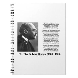 If- by Rudyard Kipling Motivational Advice Poem Notebook