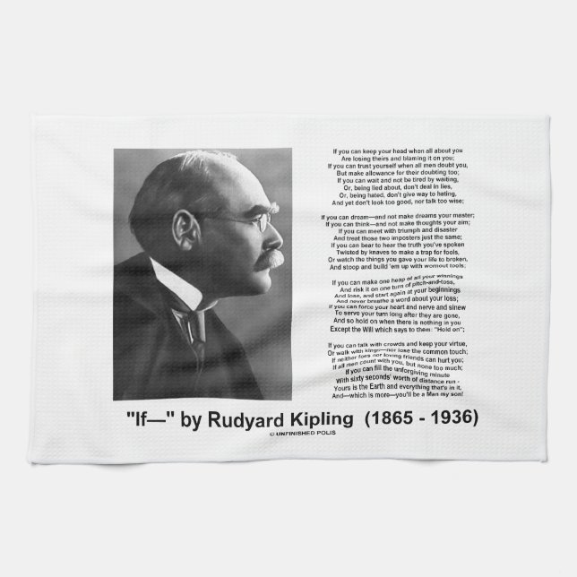 If- by Rudyard Kipling Motivational Advice Poem Tea Towel (Horizontal)