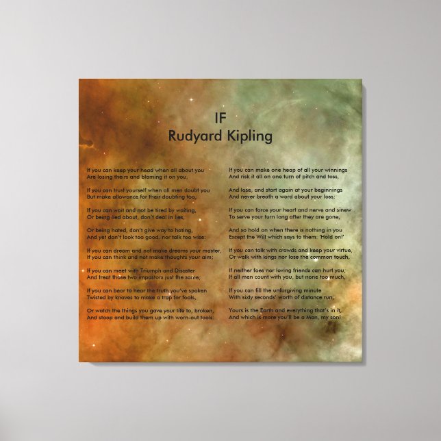 If by Rudyard Kipling on Carina Canvas Print (Front)