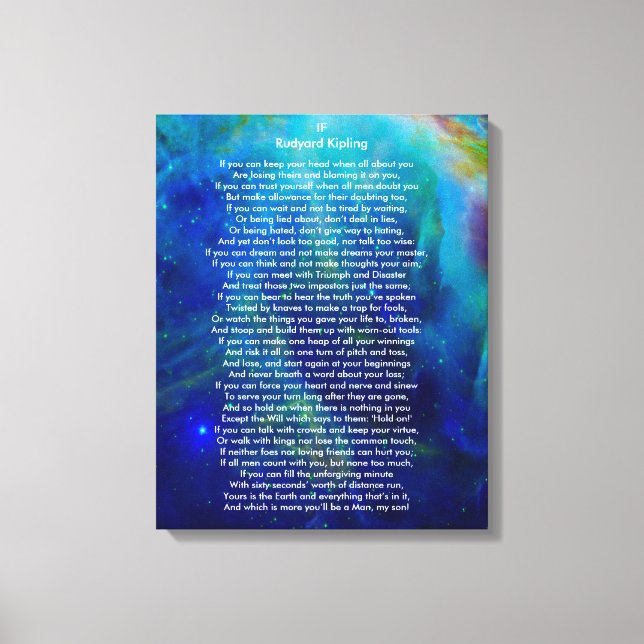 If by Rudyard Kipling on Orion Canvas Print (Front)