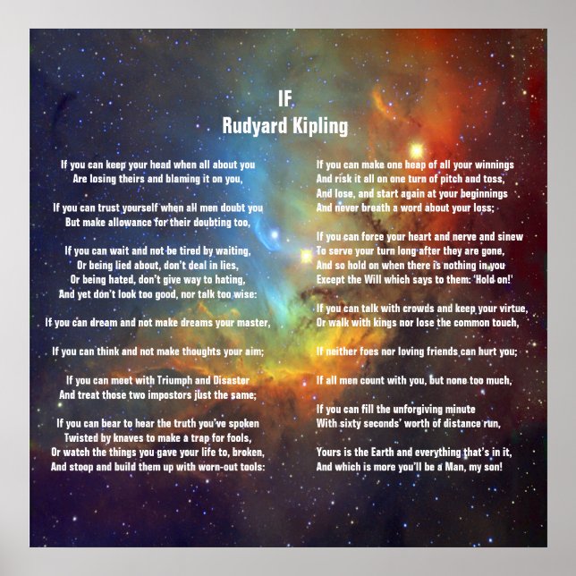 If by Rudyard Kipling Poster (Front)