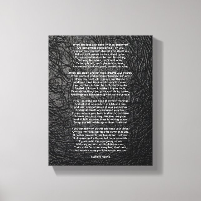 If by Rudyard Kipling small Canvas Print (Front)