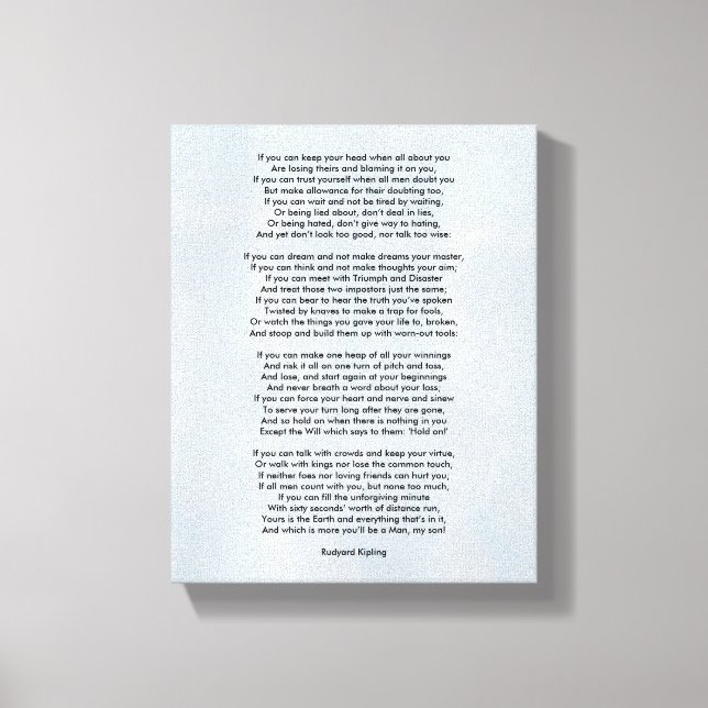 If by Rudyard Kipling small Canvas Print (Front)